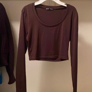 Shein Dark Brown Crop Top